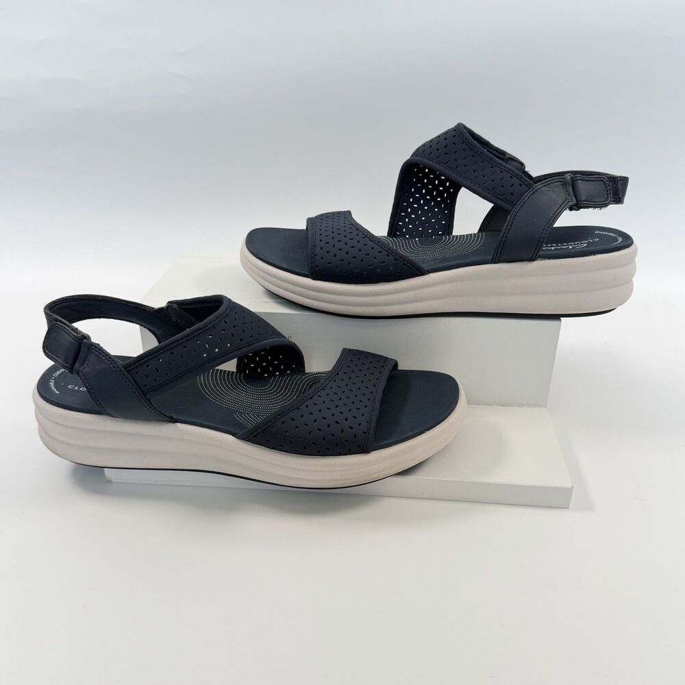 Clarks Cloudsteppers Drift Fern Women's Sandals Adjustable Strap Blue Size 11 - Picture 3 of 10